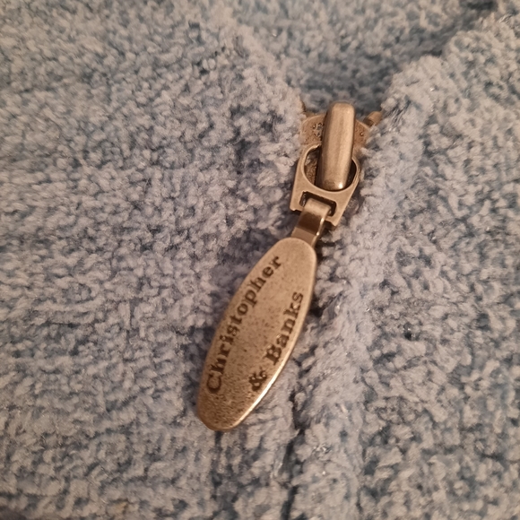 Christopher Banks Slate Grey Blue Pullover Long Sleeve Soft Sweater Zip Up XL - Picture 4 of 6